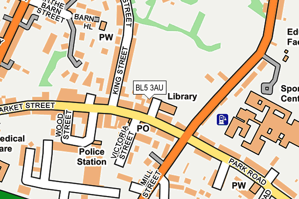 BL5 3AU map - OS OpenMap – Local (Ordnance Survey)