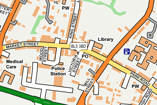 BL5 3BD map - OS OpenMap – Local (Ordnance Survey)