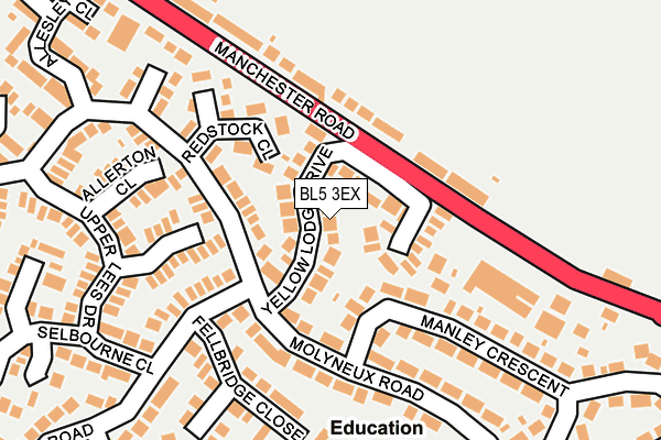 BL5 3EX map - OS OpenMap – Local (Ordnance Survey)