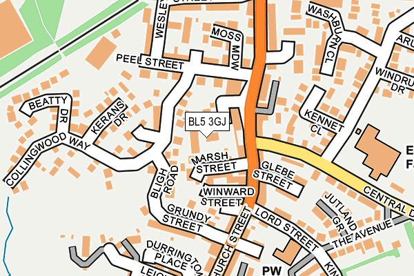BL5 3GJ map - OS OpenMap – Local (Ordnance Survey)