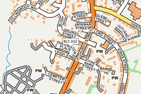 BL5 3GZ map - OS OpenMap – Local (Ordnance Survey)