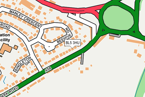 BL5 3HU map - OS OpenMap – Local (Ordnance Survey)