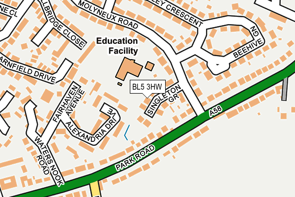 BL5 3HW map - OS OpenMap – Local (Ordnance Survey)