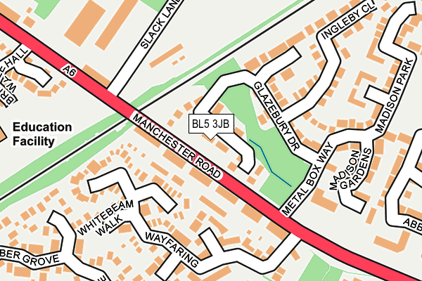 BL5 3JB map - OS OpenMap – Local (Ordnance Survey)