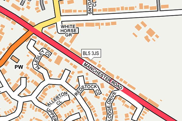 BL5 3JS map - OS OpenMap – Local (Ordnance Survey)