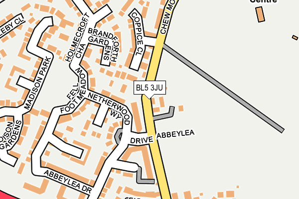BL5 3JU map - OS OpenMap – Local (Ordnance Survey)