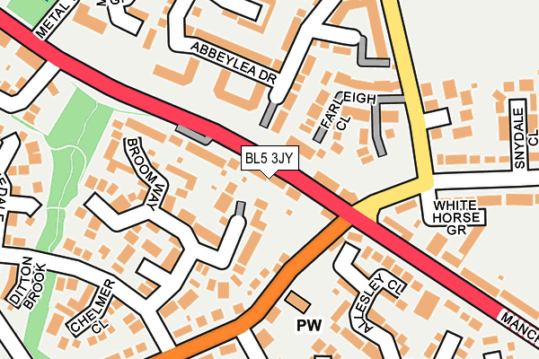 BL5 3JY map - OS OpenMap – Local (Ordnance Survey)