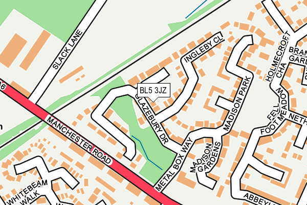 BL5 3JZ map - OS OpenMap – Local (Ordnance Survey)