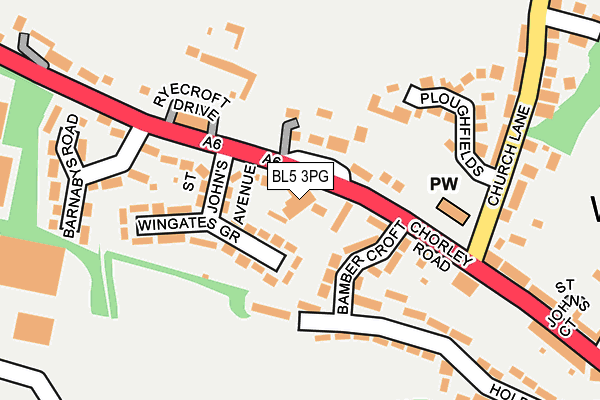BL5 3PG map - OS OpenMap – Local (Ordnance Survey)