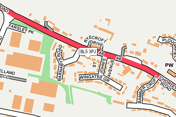 BL5 3PJ map - OS OpenMap – Local (Ordnance Survey)