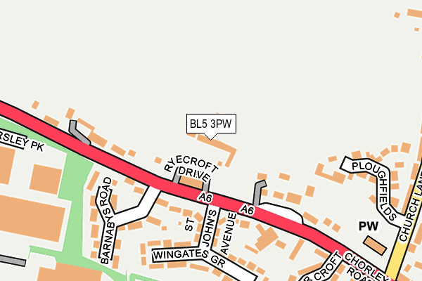 BL5 3PW map - OS OpenMap – Local (Ordnance Survey)
