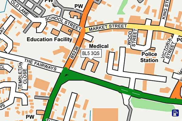 BL5 3QS map - OS OpenMap – Local (Ordnance Survey)