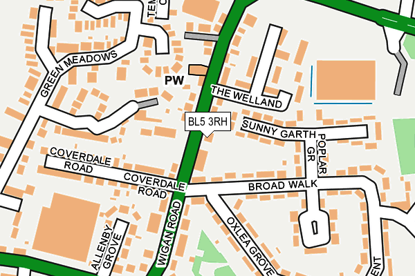 BL5 3RH map - OS OpenMap – Local (Ordnance Survey)