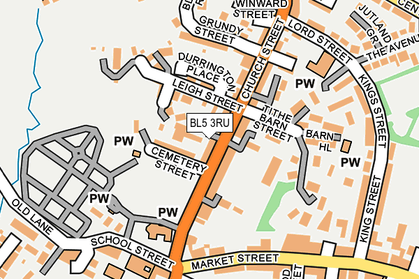 BL5 3RU map - OS OpenMap – Local (Ordnance Survey)