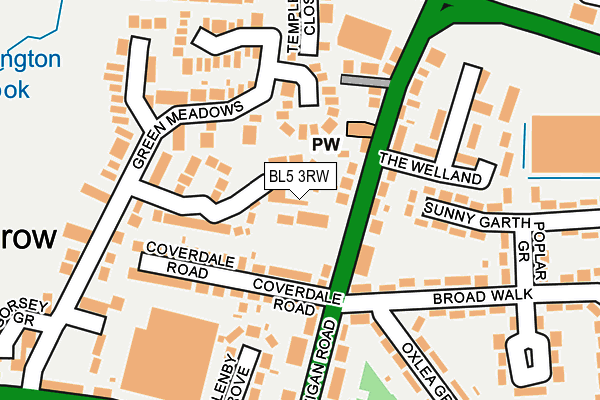 BL5 3RW map - OS OpenMap – Local (Ordnance Survey)