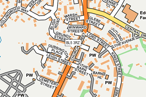 BL5 3RZ map - OS OpenMap – Local (Ordnance Survey)