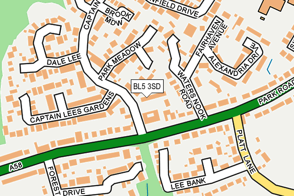 BL5 3SD map - OS OpenMap – Local (Ordnance Survey)