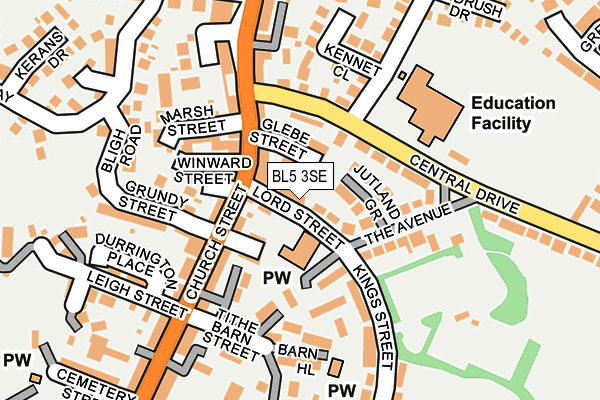 BL5 3SE map - OS OpenMap – Local (Ordnance Survey)