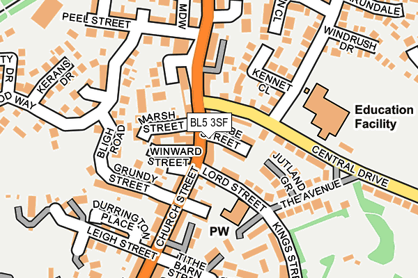 BL5 3SF map - OS OpenMap – Local (Ordnance Survey)