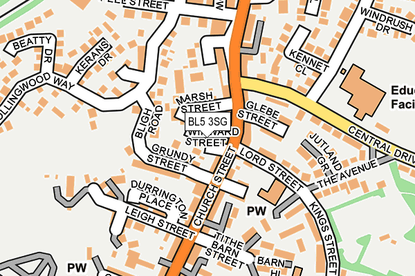 BL5 3SG map - OS OpenMap – Local (Ordnance Survey)