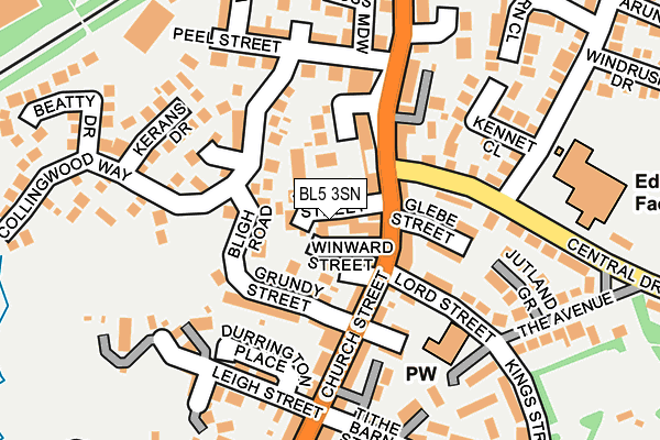 BL5 3SN map - OS OpenMap – Local (Ordnance Survey)