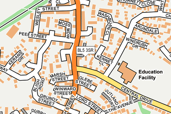 BL5 3SR map - OS OpenMap – Local (Ordnance Survey)