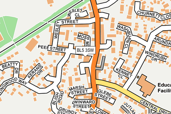 BL5 3SW map - OS OpenMap – Local (Ordnance Survey)