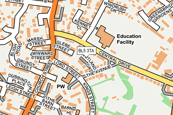 BL5 3TA map - OS OpenMap – Local (Ordnance Survey)