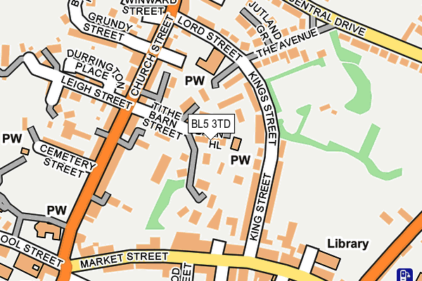 BL5 3TD map - OS OpenMap – Local (Ordnance Survey)