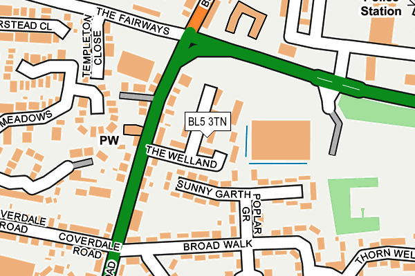 BL5 3TN map - OS OpenMap – Local (Ordnance Survey)