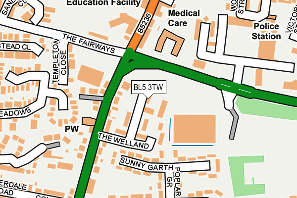 BL5 3TW map - OS OpenMap – Local (Ordnance Survey)