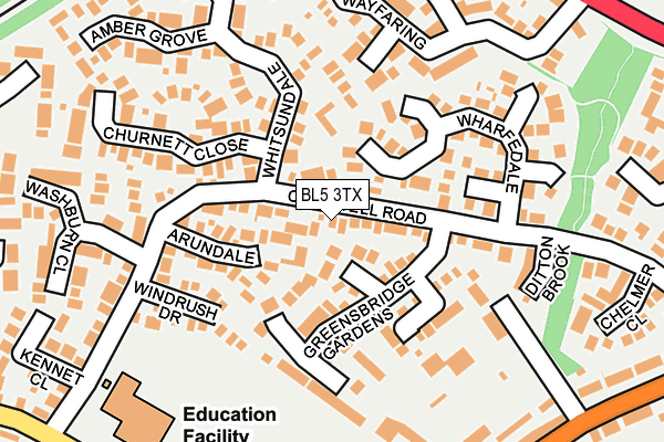 BL5 3TX map - OS OpenMap – Local (Ordnance Survey)