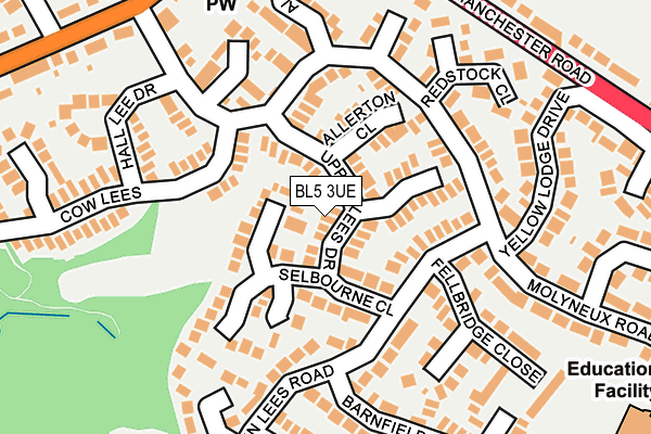 BL5 3UE map - OS OpenMap – Local (Ordnance Survey)