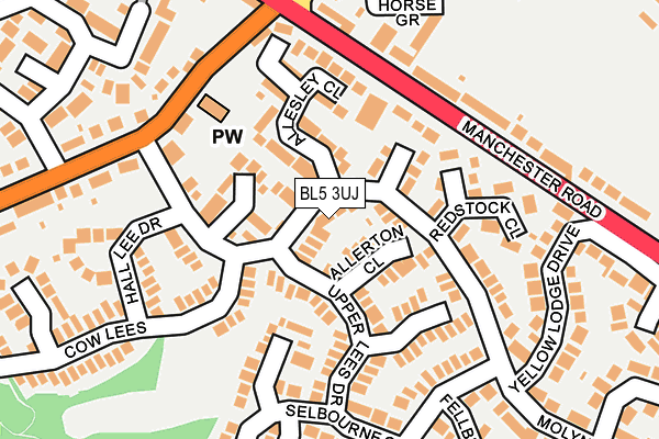 BL5 3UJ map - OS OpenMap – Local (Ordnance Survey)