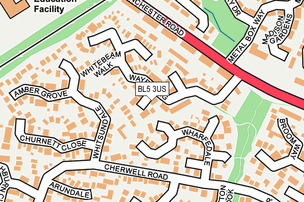 BL5 3US map - OS OpenMap – Local (Ordnance Survey)