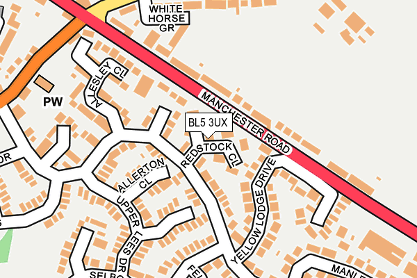 BL5 3UX map - OS OpenMap – Local (Ordnance Survey)
