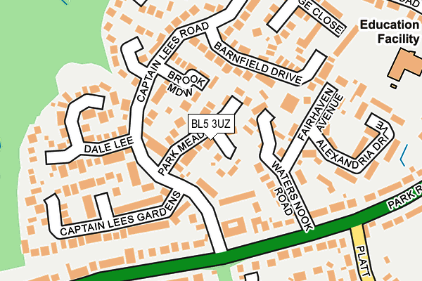 BL5 3UZ map - OS OpenMap – Local (Ordnance Survey)
