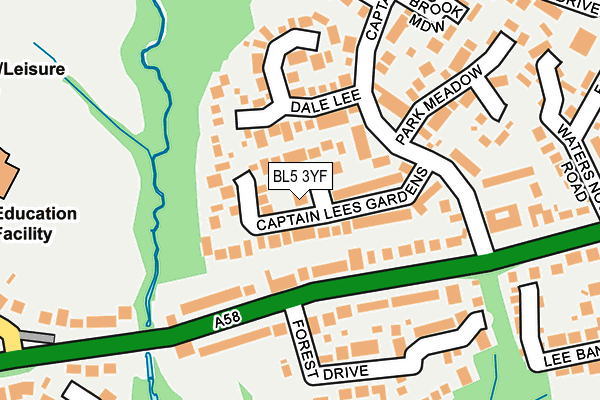 BL5 3YF map - OS OpenMap – Local (Ordnance Survey)