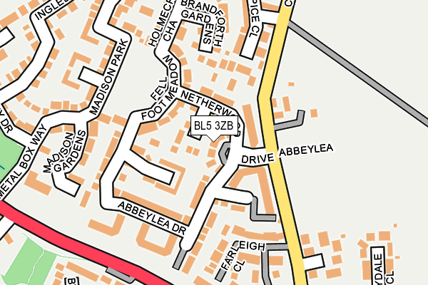 BL5 3ZB map - OS OpenMap – Local (Ordnance Survey)