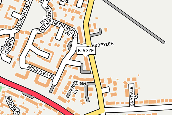 BL5 3ZE map - OS OpenMap – Local (Ordnance Survey)