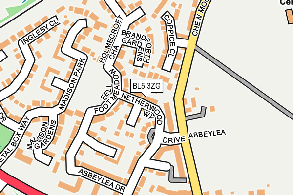 BL5 3ZG map - OS OpenMap – Local (Ordnance Survey)