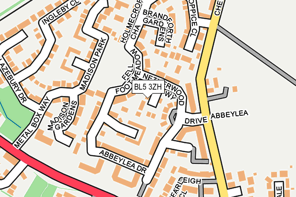 BL5 3ZH map - OS OpenMap – Local (Ordnance Survey)