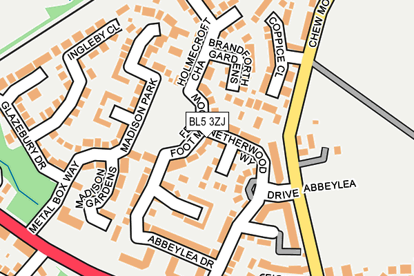 BL5 3ZJ map - OS OpenMap – Local (Ordnance Survey)