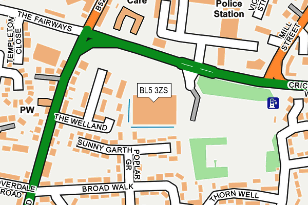 BL5 3ZS map - OS OpenMap – Local (Ordnance Survey)