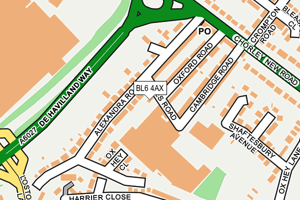 BL6 4AX map - OS OpenMap – Local (Ordnance Survey)