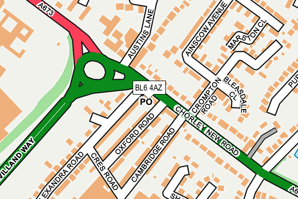 BL6 4AZ map - OS OpenMap – Local (Ordnance Survey)
