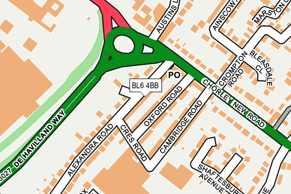 BL6 4BB map - OS OpenMap – Local (Ordnance Survey)