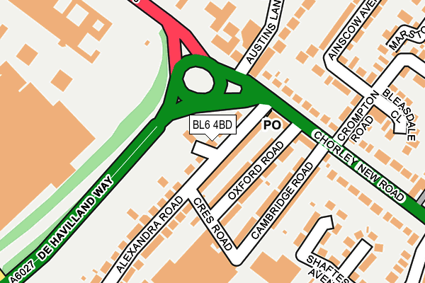 BL6 4BD map - OS OpenMap – Local (Ordnance Survey)