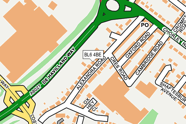 BL6 4BE map - OS OpenMap – Local (Ordnance Survey)
