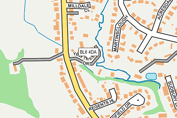 BL6 4DA map - OS OpenMap – Local (Ordnance Survey)